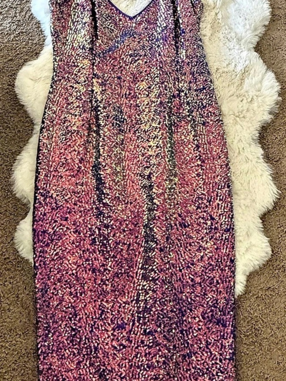 Chaser Sequin Mini Dress in Pink & Purple Like New